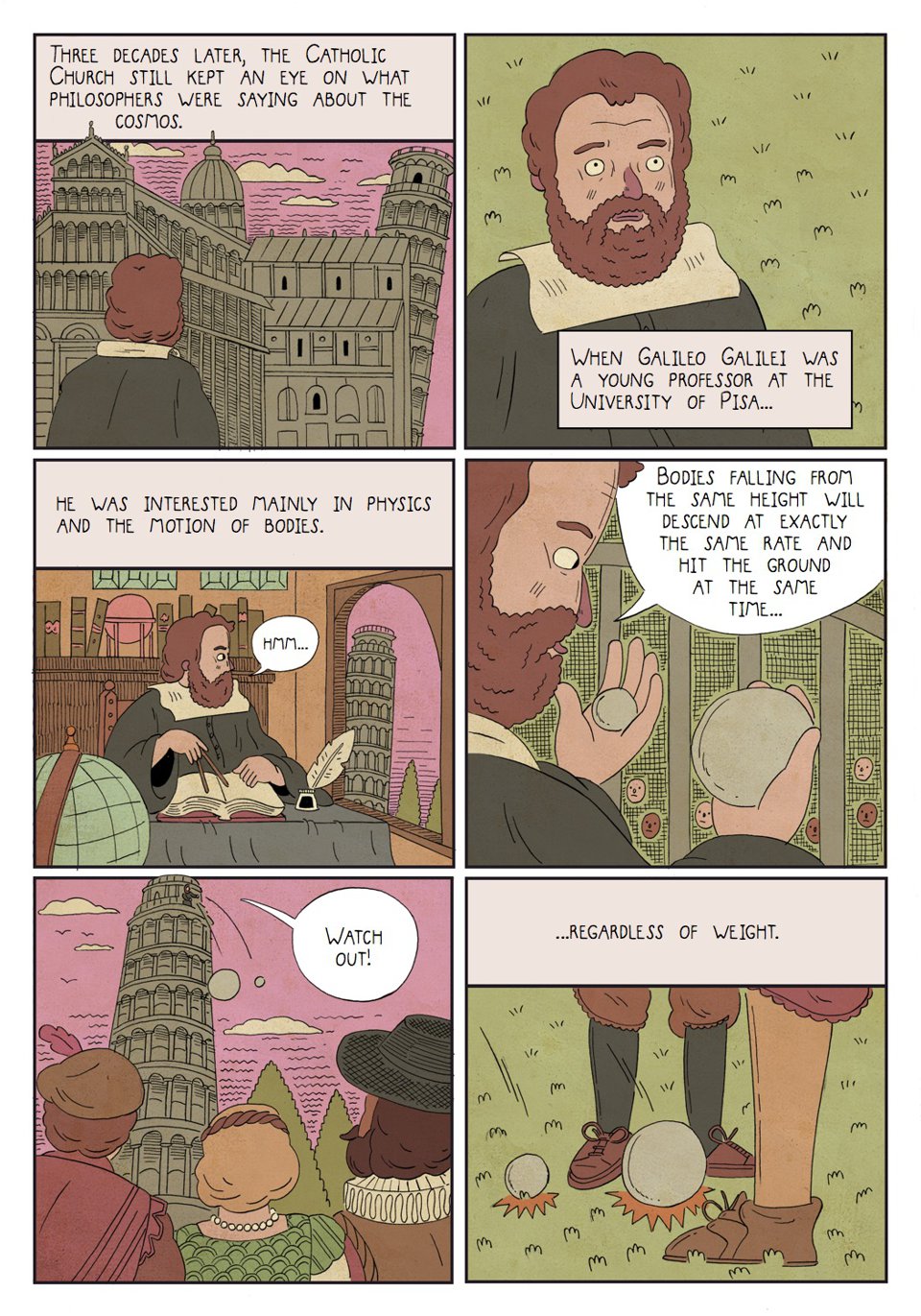 A page from the graphic philosophy novel, "Heretics!," by Steven and Ben Nadler