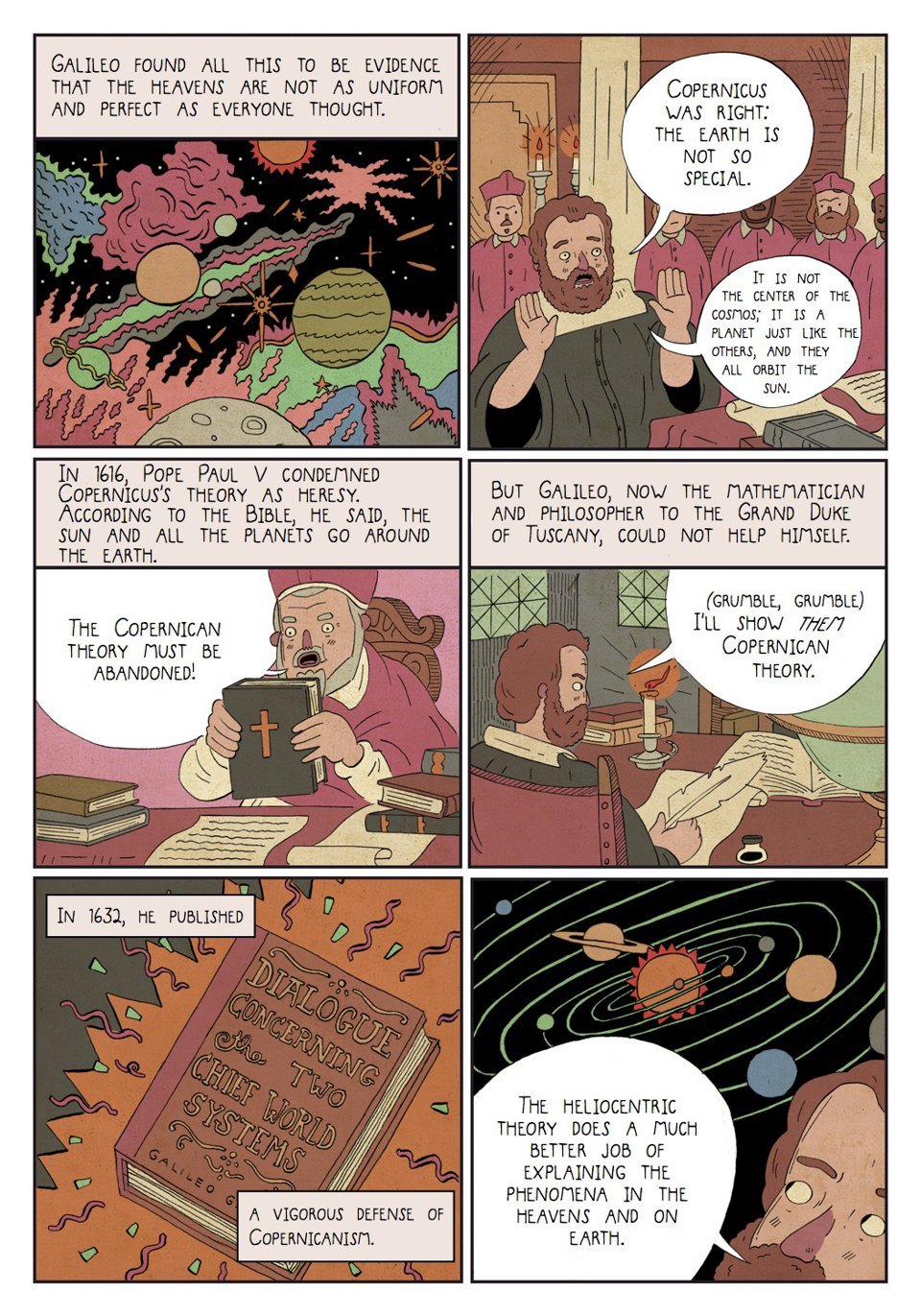 A page from the graphic philosophy novel, "Heretics!," by Steven and Ben Nadler